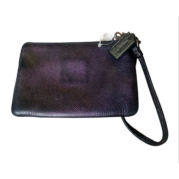 Coach Hologram pebbled leather wristlet purple - Picture 3 of 4